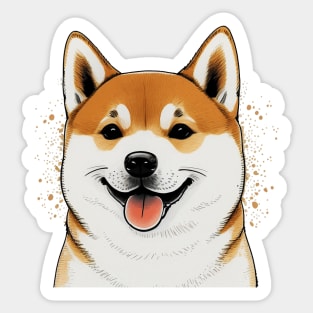 Cute Shiba Inu Dog Smiling Sticker